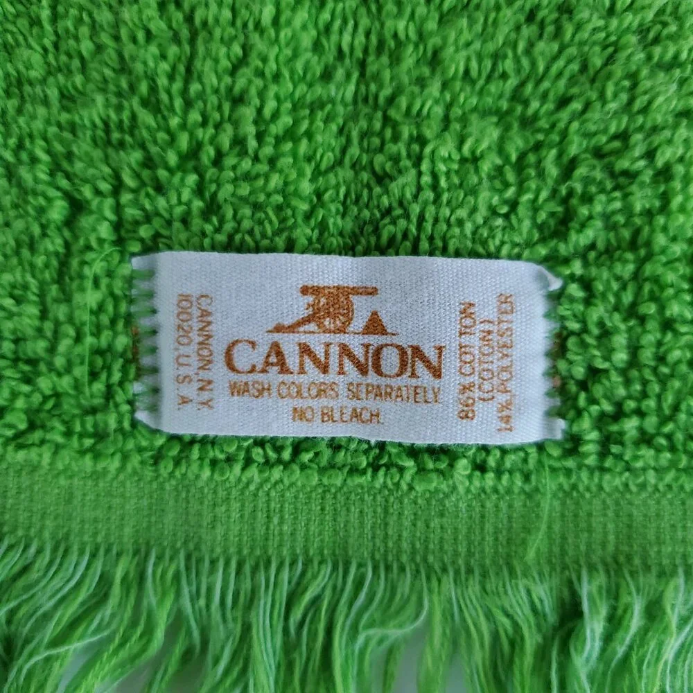Vintage Cannon Christmas Guest Finger Towels Set of 3 Green & White Embroidered